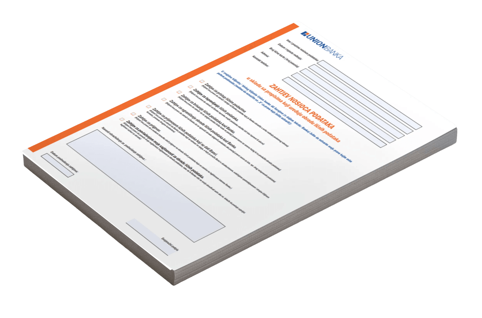 Zahtjev nosioca podataka